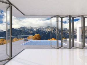 cửa xếp trượt ẩn bản lề kogen hệ slim 50